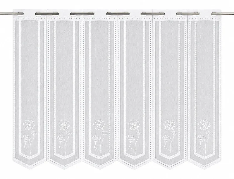 Scheibengardine Jacquard weiß Blume nach Maß
