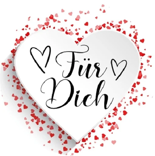 48x hochwertige Etiketten "Für Dich" Herz rot rund hohe Klebekraft 4cm Aufkleber