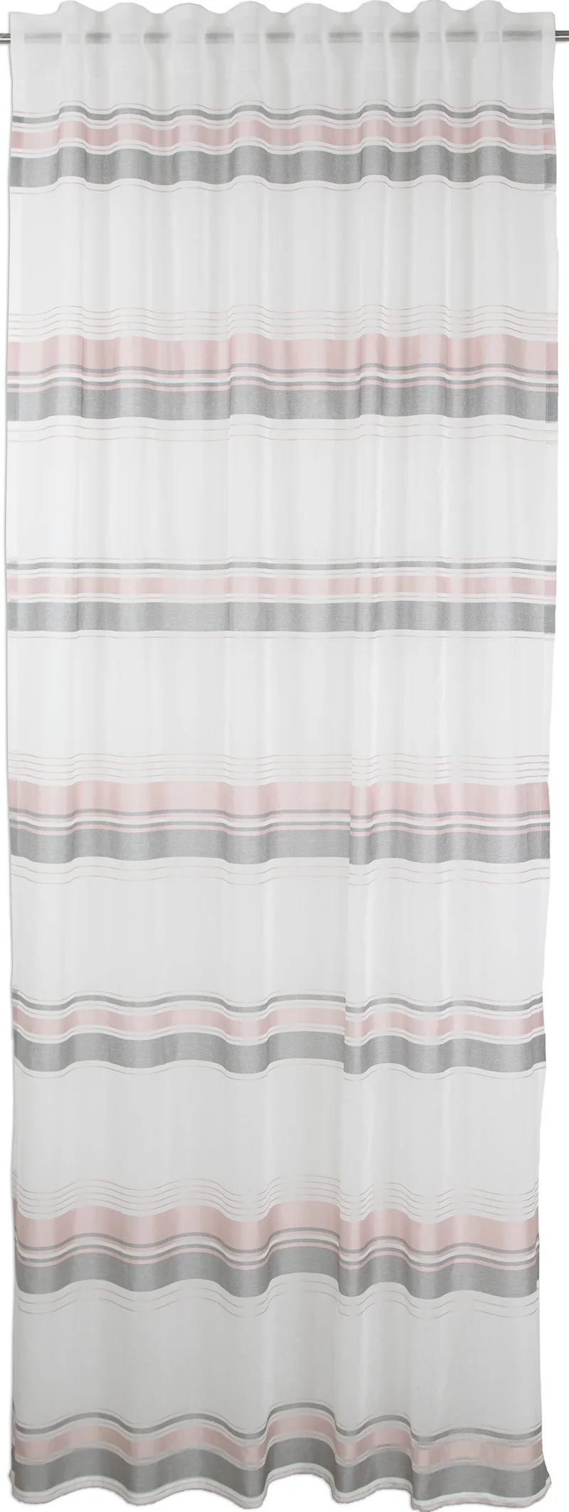 Schlaufenschal 2521 Streifen Quer 140x245 cm rose grau