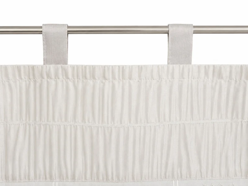Design Schlaufen Scheibengardine bestickt 2226