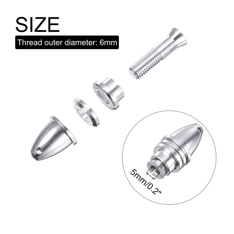 RC Plane Airplane Spinners, 5mm Aperture Propeller Adapter Saver for Shaft Brushless Motor Speed Controllers, Pack of 2