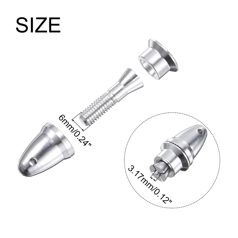 3.2x6mm RC Airplane Spinner Propeller Adapter, Pack of 1