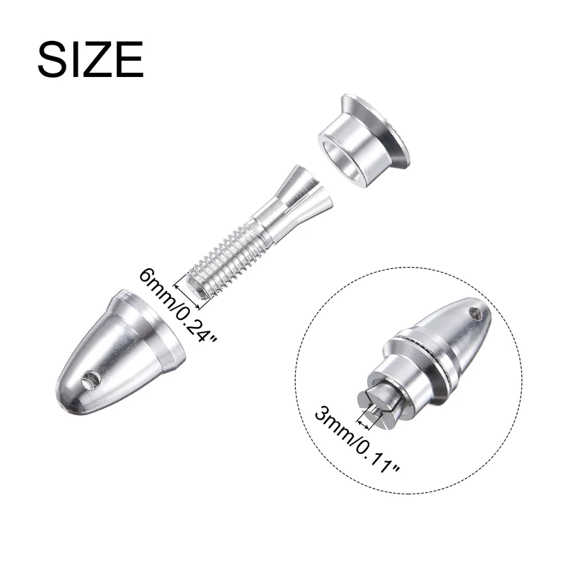 RC Plane Airplane Spinners, 3mm Aperture and 6mm Output Axle Propeller Adapter Saver for Shaft Brushless Motor Speed Controllers, Pack of 5