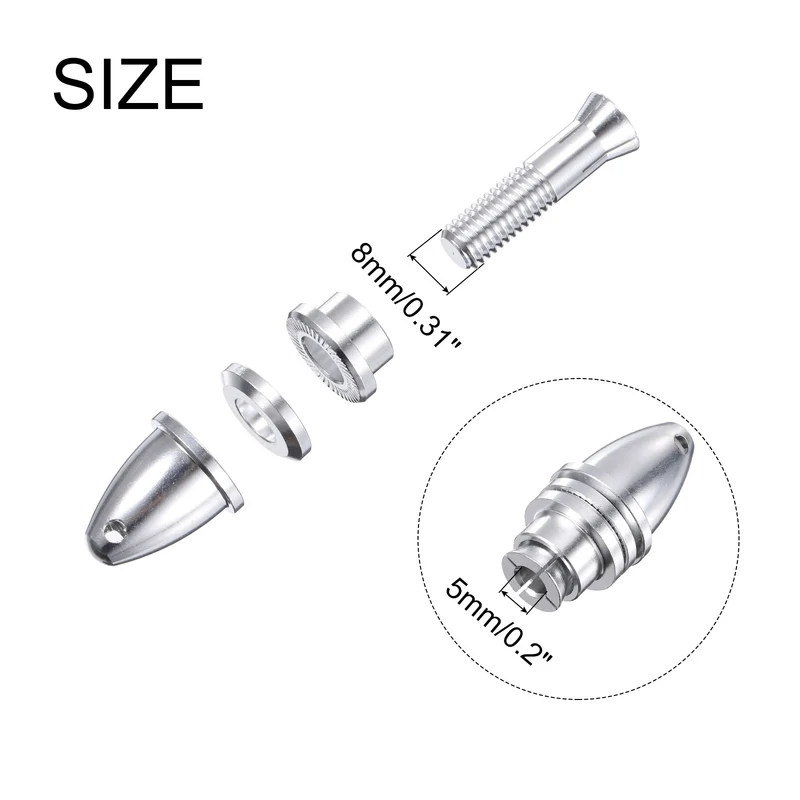 RC Plane Airplane Spinners, 5mm Aperture and 8mm Output Axle Propeller Adapter Saver for Shaft Brushless Motor Speed Controllers, Pack of 2