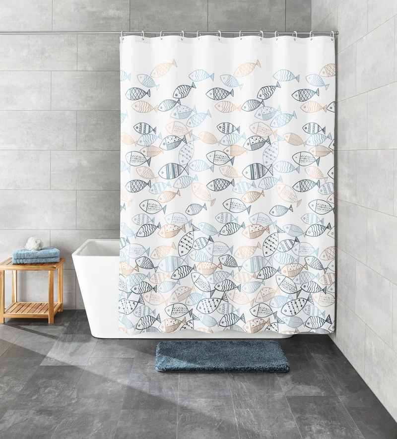 Duschvorhang Textil SARDINAS Multicolor 180 x 200 cm