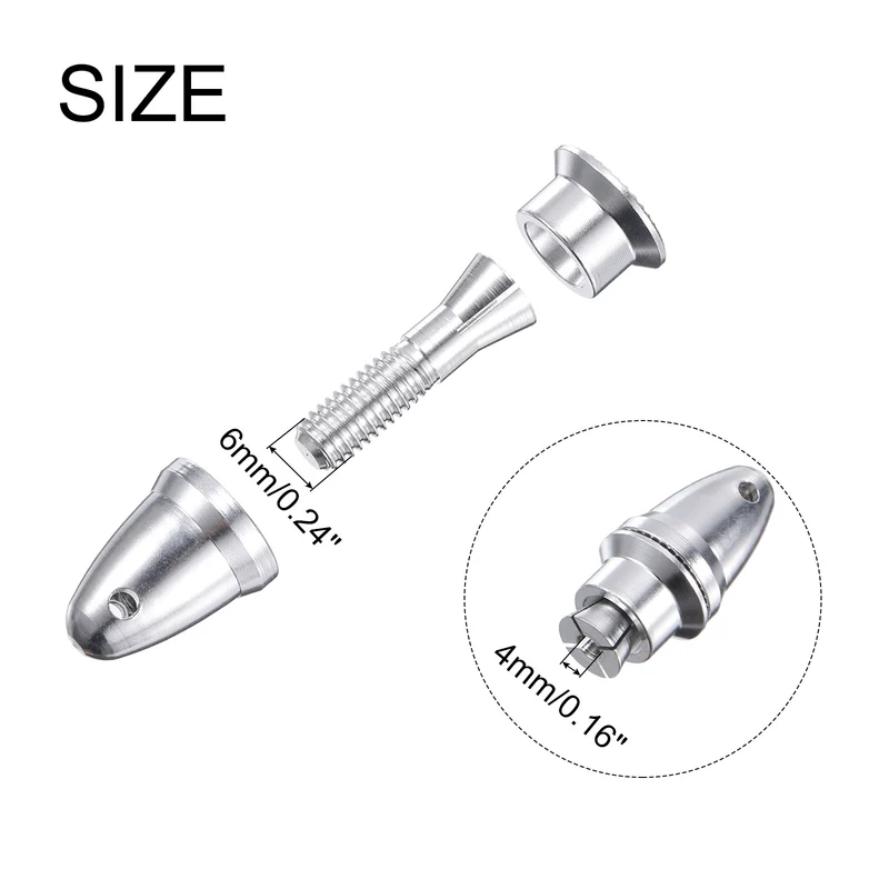 RC Plane Airplane Spinners, 4mm Aperture and 6mm Output Axle Propeller Adapter Saver for Shaft Brushless Motor Speed Controllers, Pack of 2