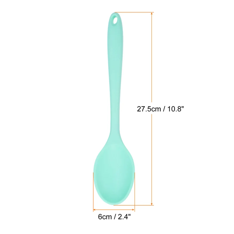 2Pcs Silicone Spoons Heat Resistant Cooking Utensil Mixing Spoon, Green