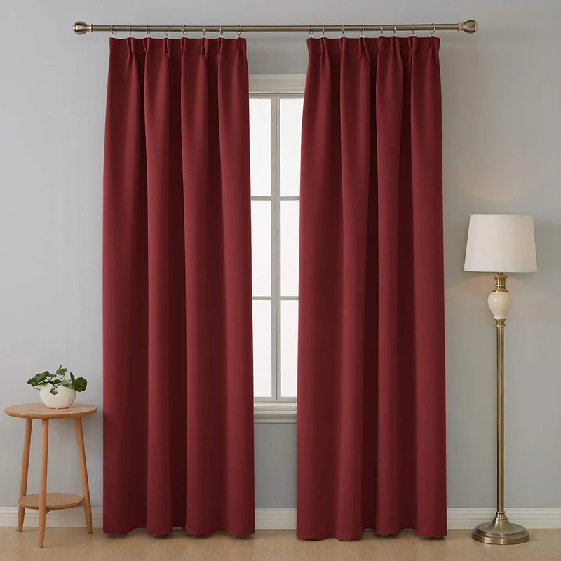 Deconovo Vorhang Blickdicht Kräuselband Gardinen Thermogardine, 2er Set