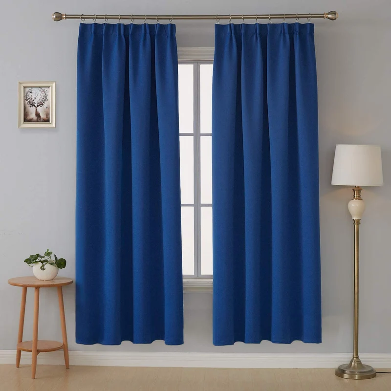 Deconovo Vorhang Blickdicht Kräuselband Gardinen Thermogardine, 2er Set
