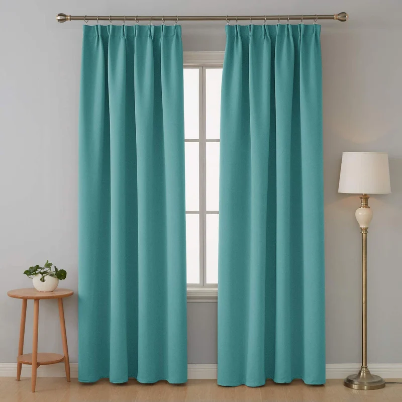 Deconovo Vorhang Blickdicht Kräuselband Gardinen Thermogardine, 2er Set
