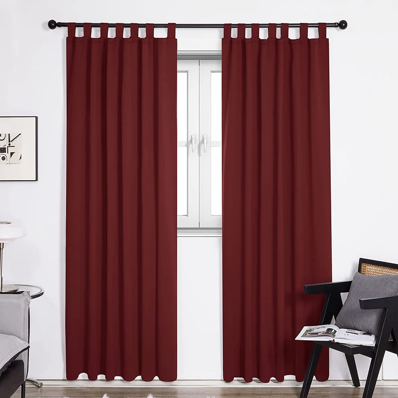 Deconovo Blickdicht Vorhänge Gardinen Wohnzimmer mit Schlaufen, 2er Set