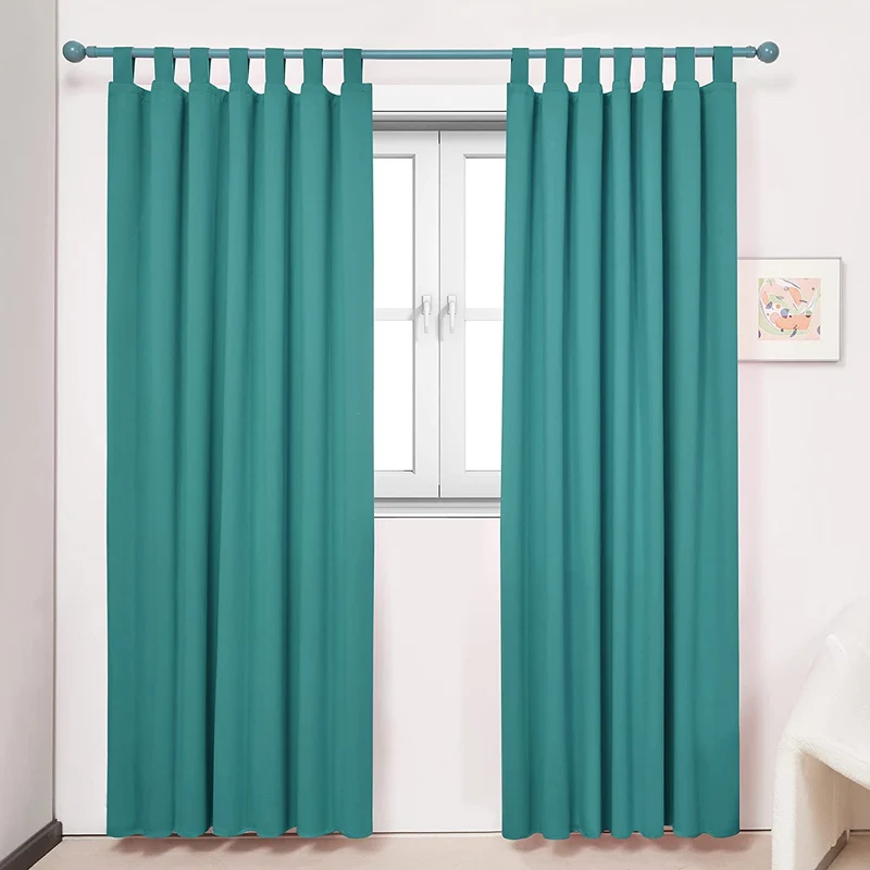 Deconovo Blickdicht Vorhänge Gardinen Wohnzimmer mit Schlaufen, 2er Set