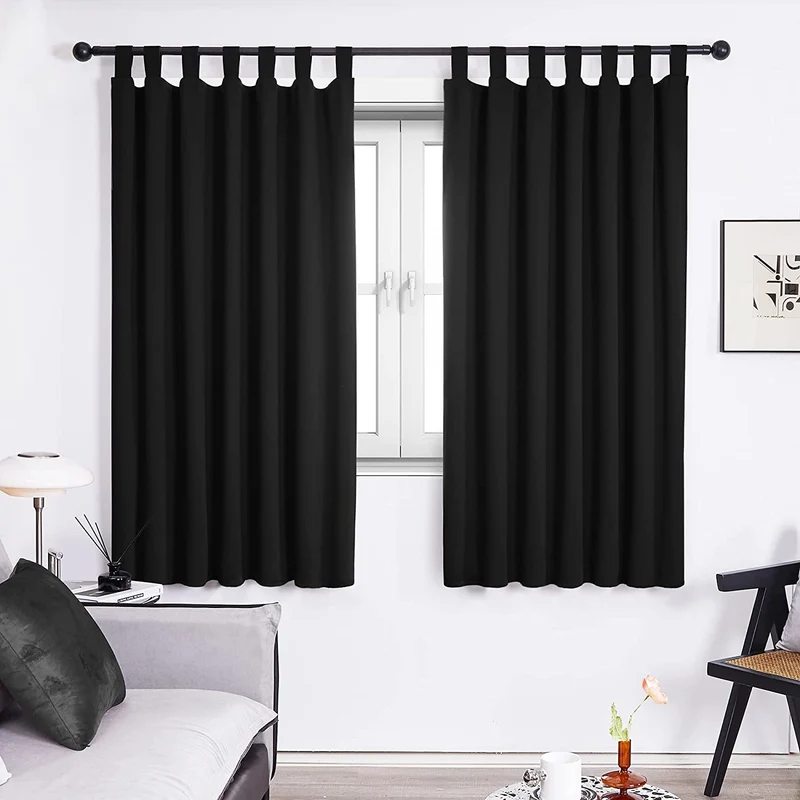 Deconovo Blickdicht Vorhänge Gardinen Wohnzimmer mit Schlaufen, 2er Set