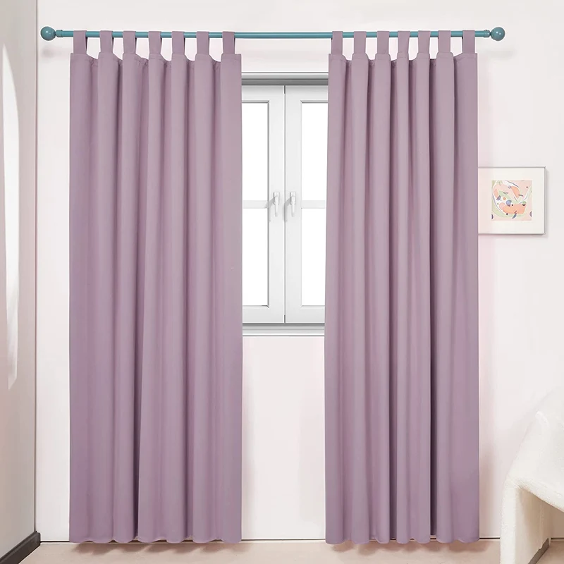 Deconovo Blickdicht Vorhänge Gardinen Wohnzimmer mit Schlaufen, 2er Set