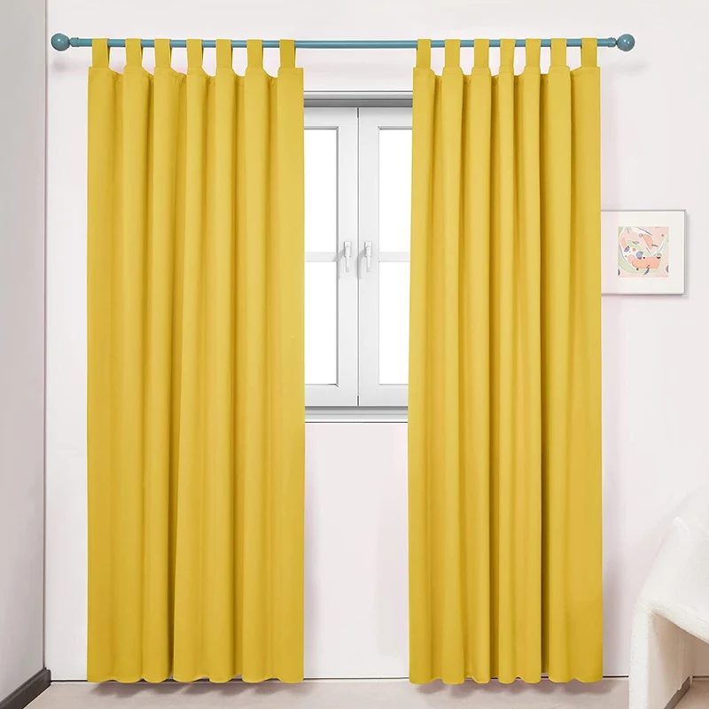 Deconovo Blickdicht Vorhänge Gardinen Wohnzimmer mit Schlaufen, 2er Set