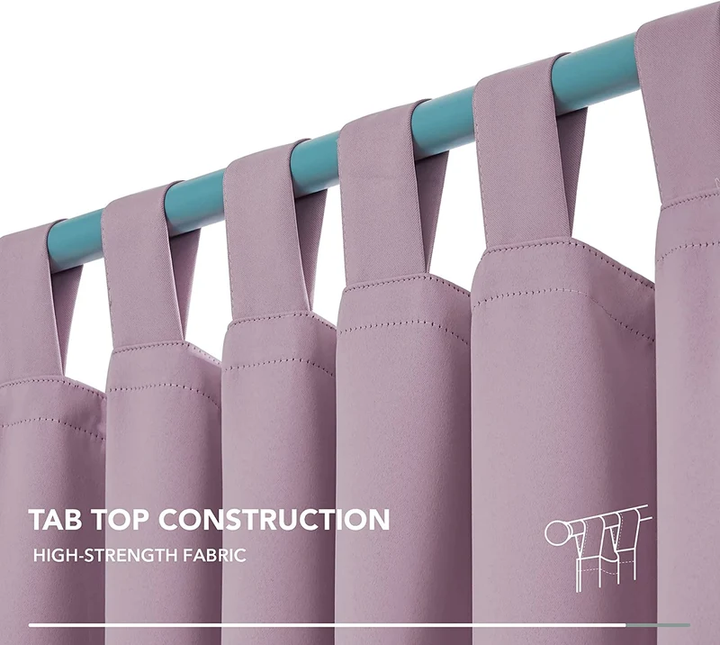 Deconovo Blickdicht Gardinen Verdunkelungsvorhänge mit Schlaufen 2er Set