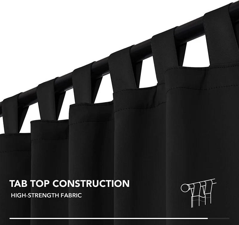 Deconovo Blickdicht Gardinen Verdunkelungsvorhänge mit Schlaufen 2er Set