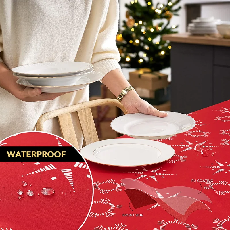 Deconovo Verzierung Weihnachten Tischdecke