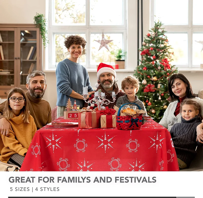 Deconovo Verzierung Weihnachten Tischdecke