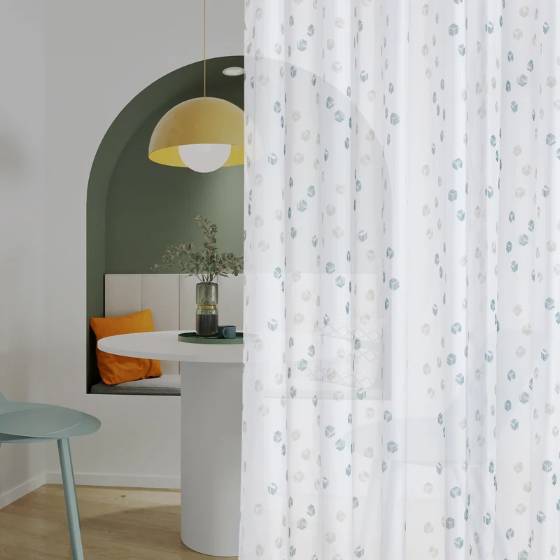 Transparente Gardinen Modern Cubic Play 2er Set