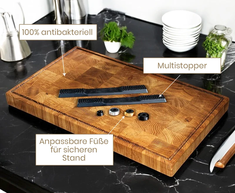 Stirnholz Schneidebrett mit Schachbrettmuster