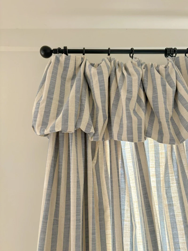 Playroom Curtains: Custom Butter Yellow Striped Linen Drapery for Kids Room, 100% Linen