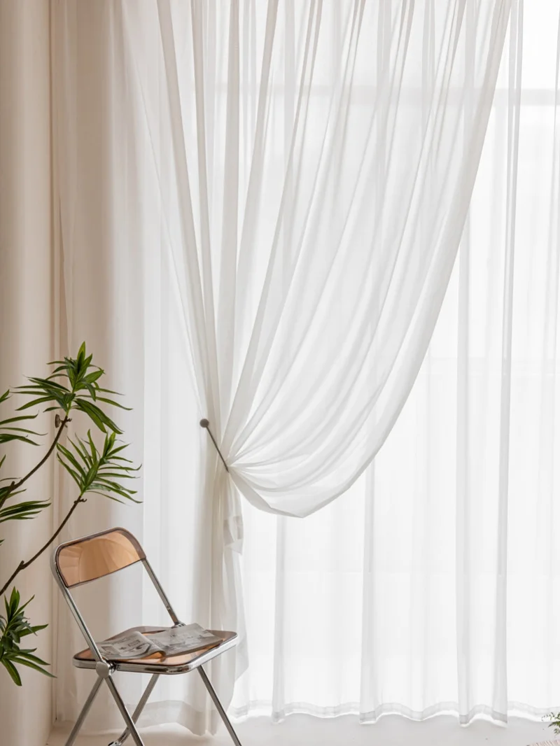Ultra-Thin White Gauze Sheer Curtains – Durable Scratch Resistant Voile Curtain