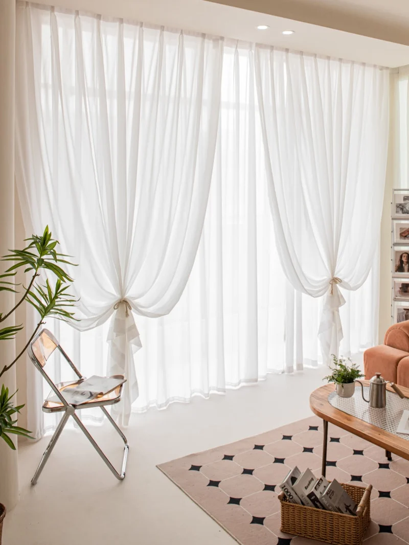 Ultra-Thin White Gauze Sheer Curtains – Durable Scratch Resistant Voile Curtain