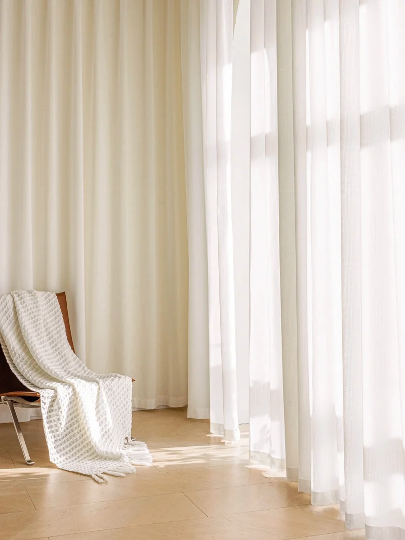 Ultra-Thin White Gauze Sheer Curtains – Durable Scratch Resistant Voile Curtain
