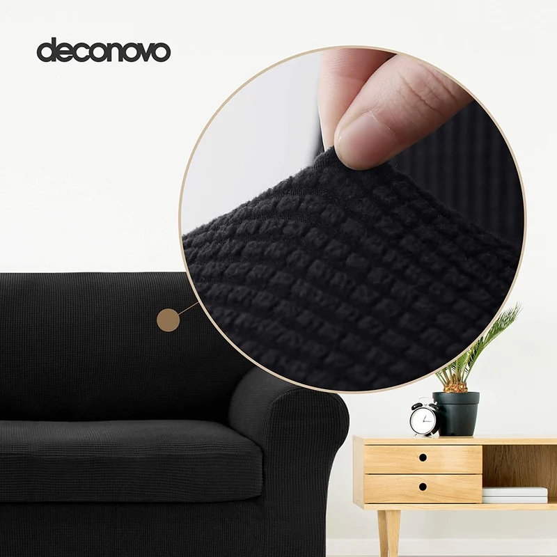 Deconovo Sofabezug Jacquard Sofaüberwurf Stretch Couchhusse