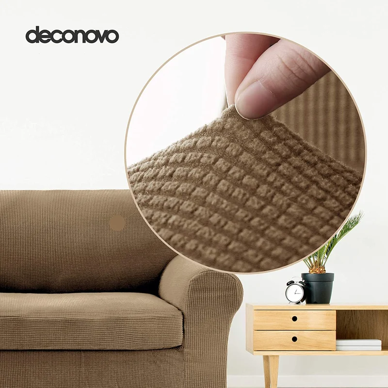 Deconovo Sofabezug Jacquard Sofaüberwurf Stretch Couchhusse