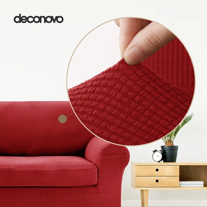 Deconovo Sofabezug Jacquard Sofaüberwurf Stretch Couchhusse