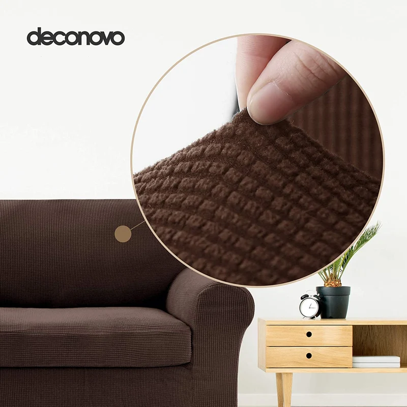 Deconovo Sofabezug Jacquard Sofaüberwurf Stretch Couchhusse