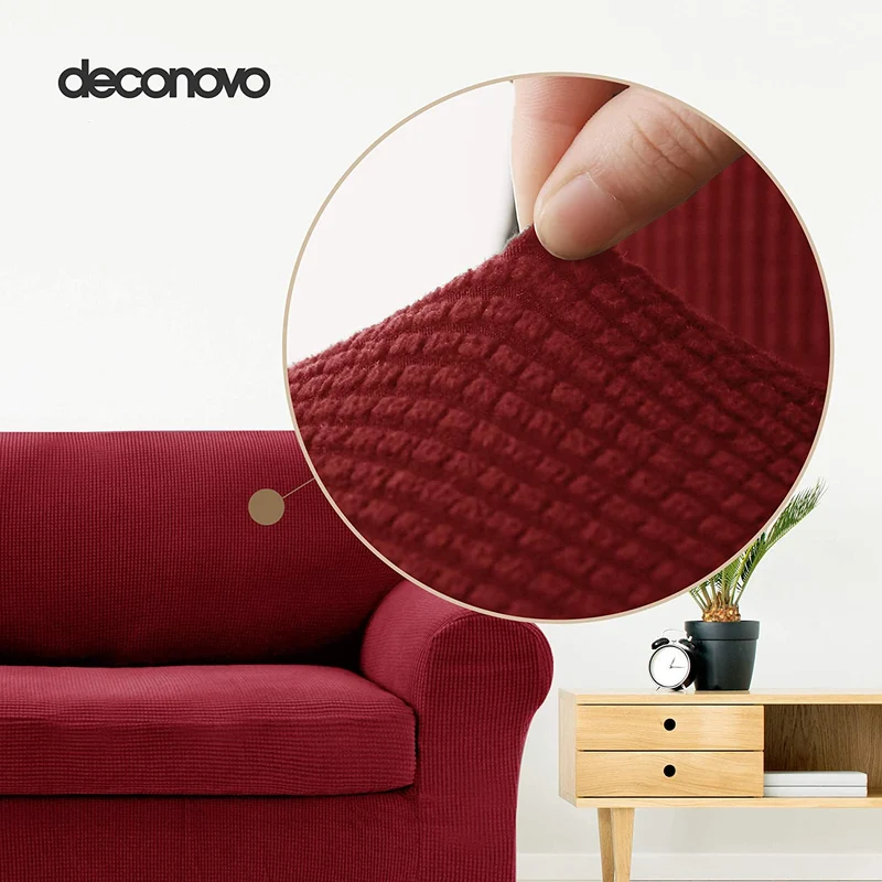 Deconovo Sofabezug Jacquard Sofaüberwurf Stretch Couchhusse