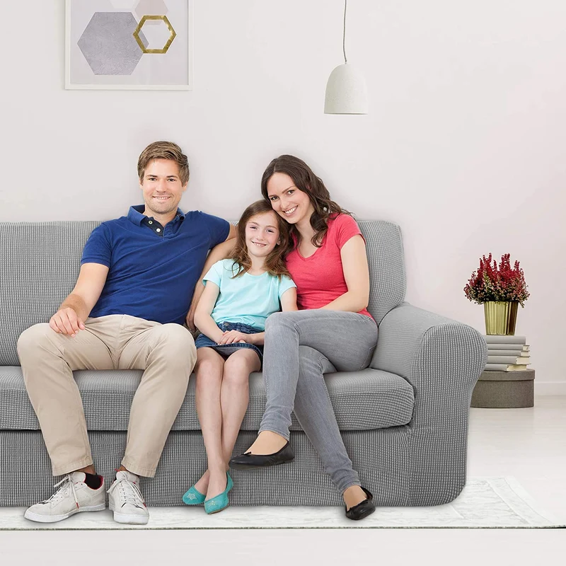 Deconovo Sofabezug Jacquard Sofaüberwurf Stretch Couchhusse
