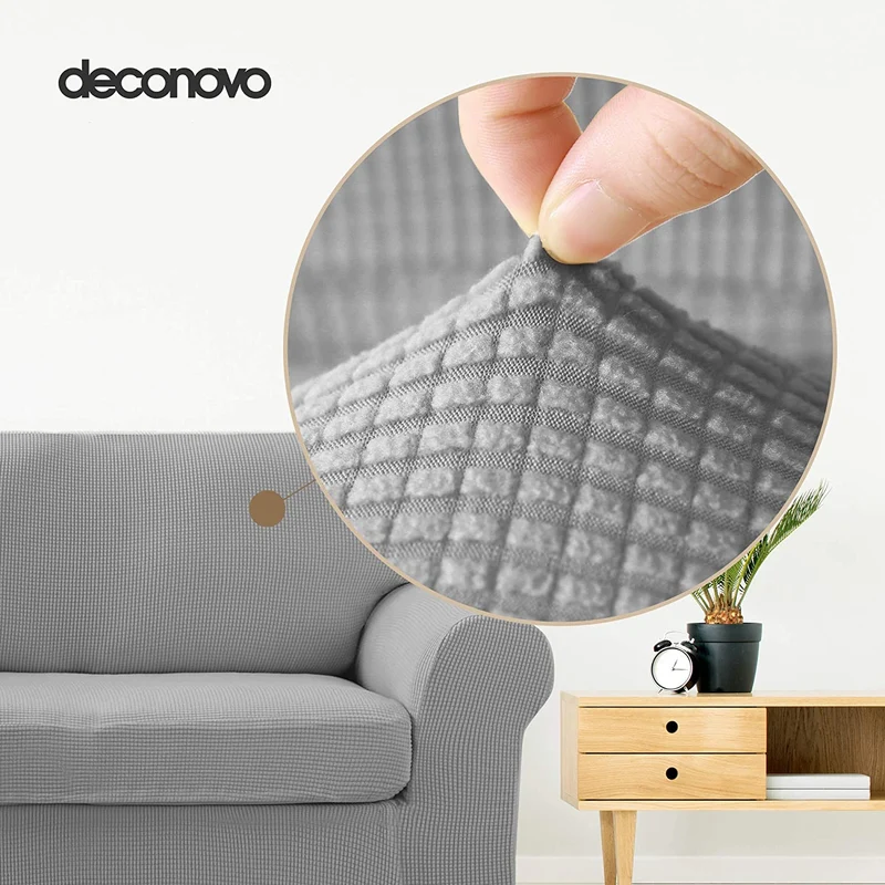 Deconovo Sofabezug Jacquard Sofaüberwurf Stretch Couchhusse