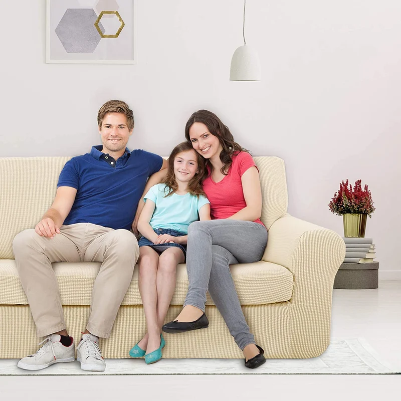 Deconovo Sofabezug Jacquard Sofaüberwurf Stretch Couchhusse