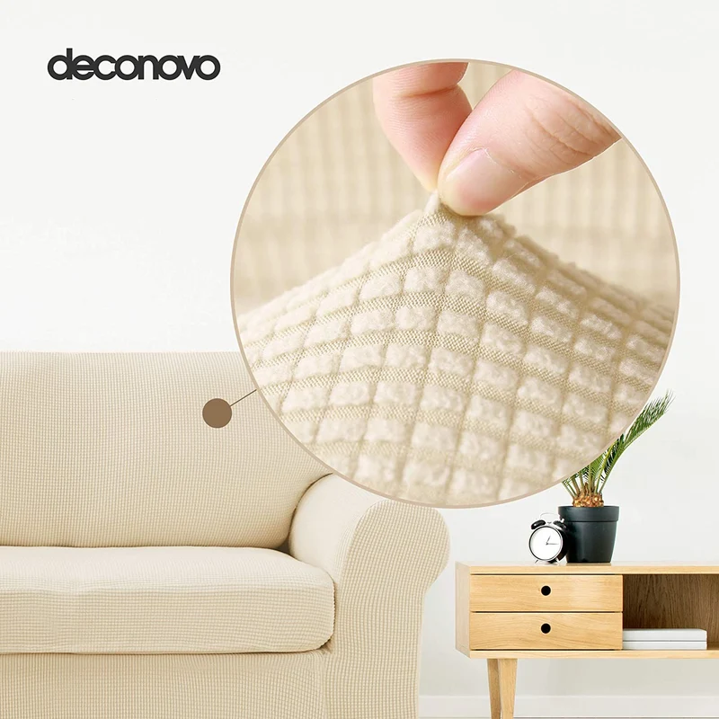 Deconovo Sofabezug Jacquard Sofaüberwurf Stretch Couchhusse