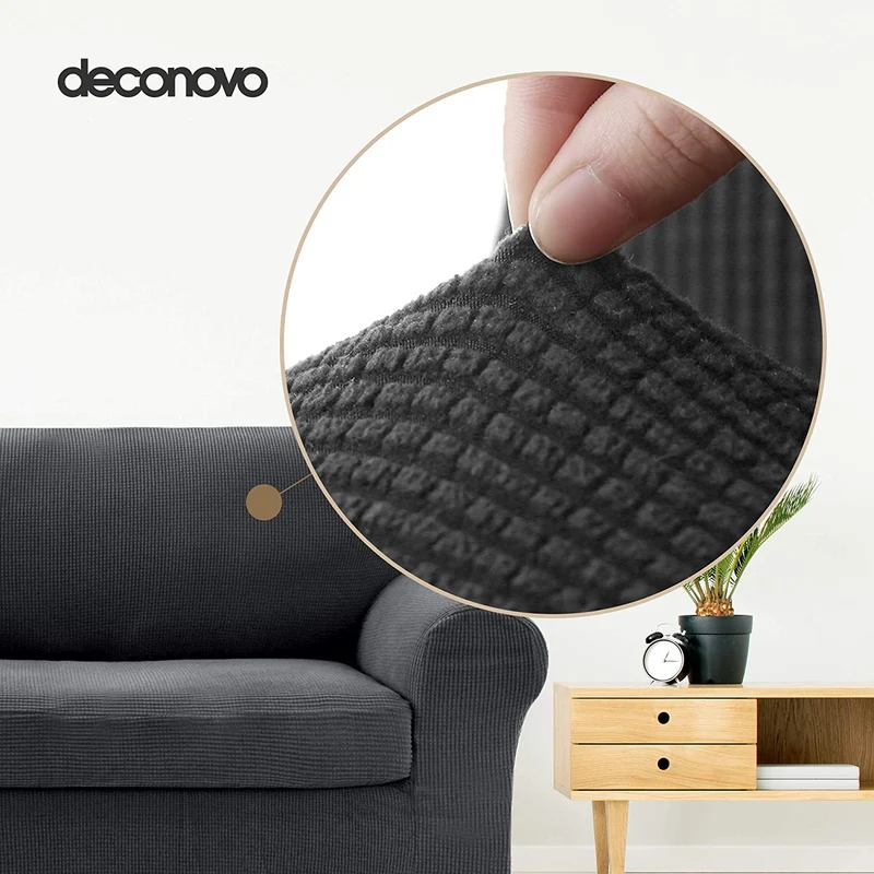 Deconovo Sofabezug Jacquard Sofaüberwurf Stretch Couchhusse