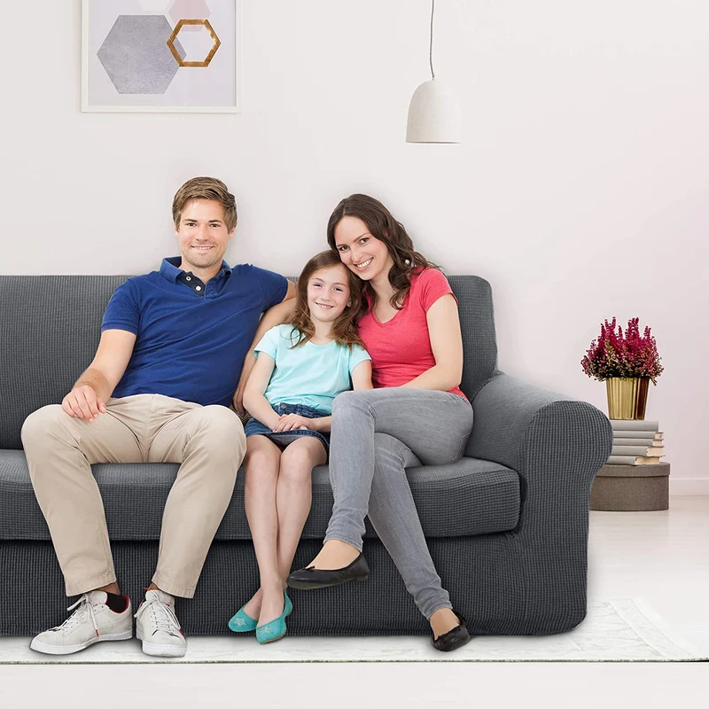 Deconovo Sofabezug Jacquard Sofaüberwurf Stretch Couchhusse