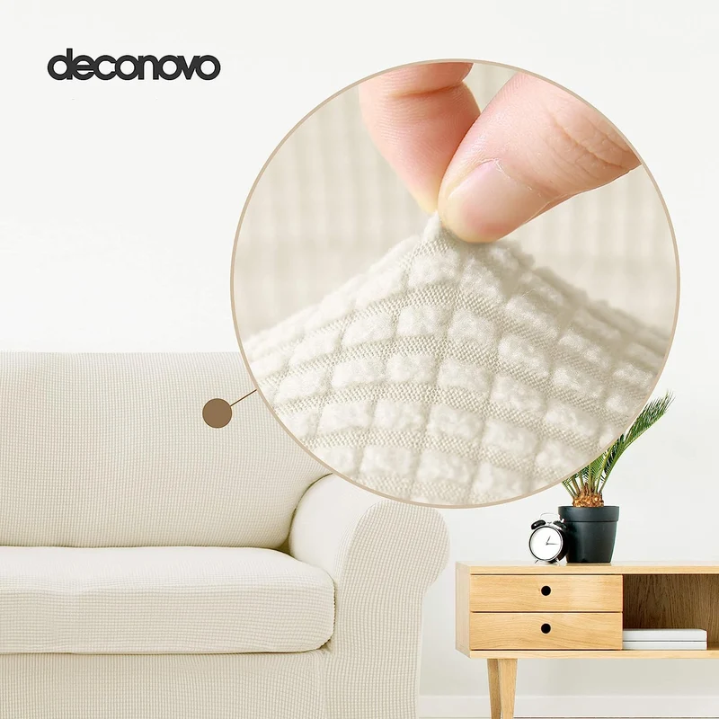 Deconovo Sofabezug Jacquard Sofaüberwurf Stretch Couchhusse