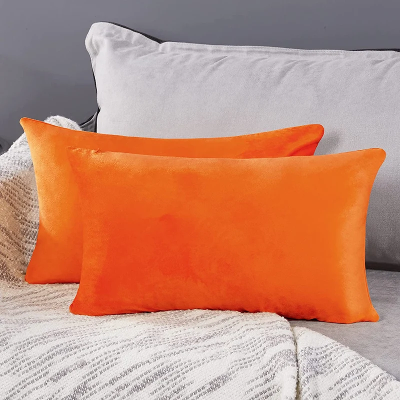 Deconovo Samt Kissenbezüge Sofa Zierkissenbezug, 2er Set