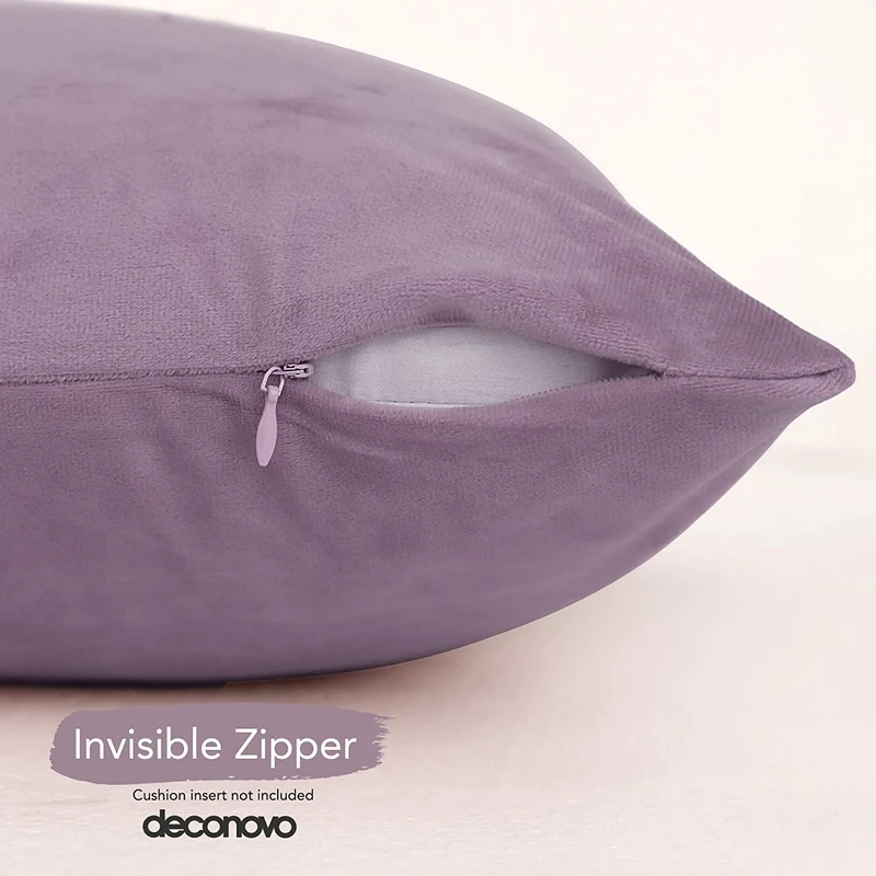 Deconovo Samt Kissenbezüge Sofa Zierkissenbezug, 2er Set