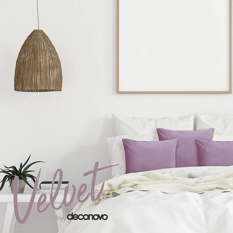 Deconovo Samt Kissenbezüge Sofa Zierkissenbezug, 2er Set