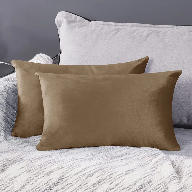 Deconovo Samt Kissenbezüge Sofa Zierkissenbezug, 2er Set