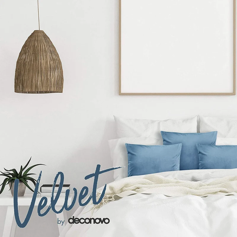 Deconovo Samt Kissenbezüge Sofa Zierkissenbezug, 2er Set