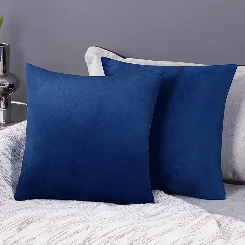 Deconovo Samt Kissenbezüge Sofa Zierkissenbezug, 2er Set