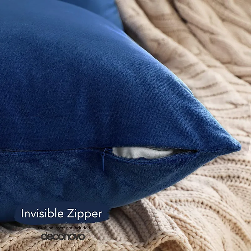 Deconovo Samt Kissenbezüge Sofa Zierkissenbezug, 2er Set
