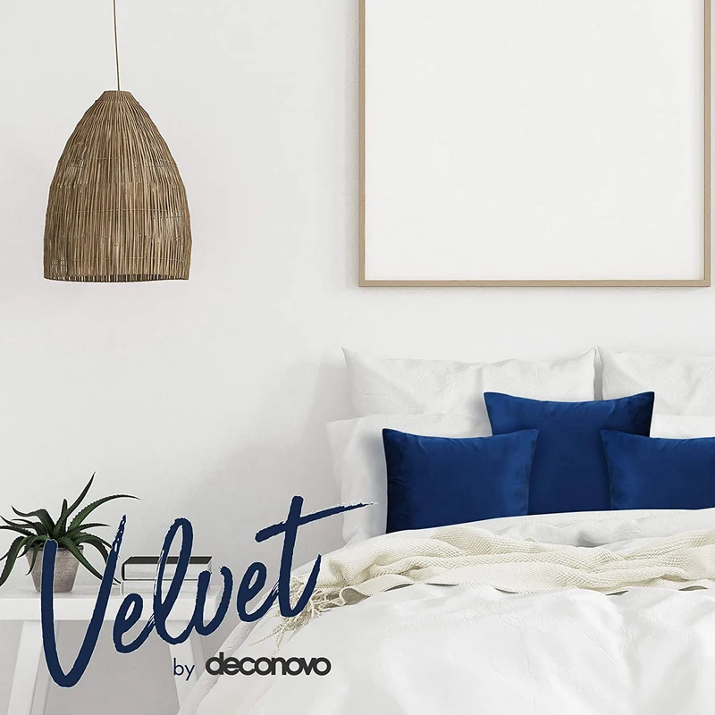 Deconovo Samt Kissenbezüge Sofa Zierkissenbezug, 2er Set