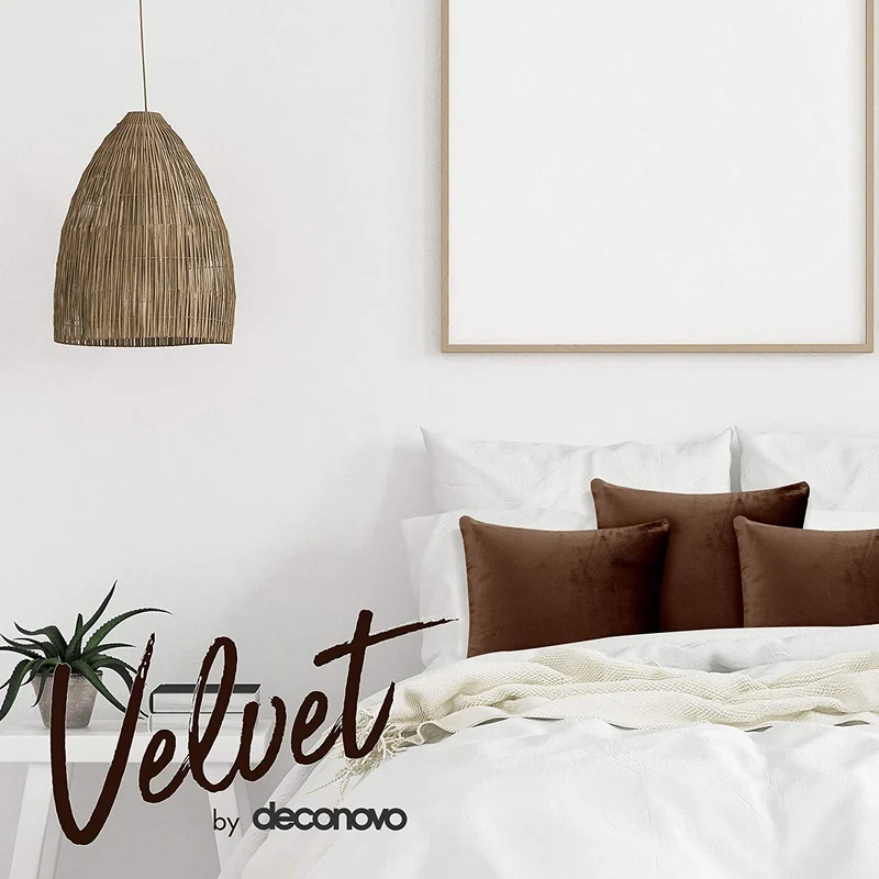 Deconovo Samt Kissenbezüge Sofa Zierkissenbezug, 2er Set